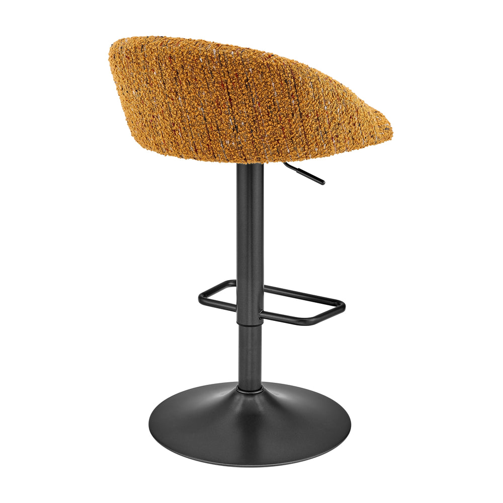 Jorrell Boucle Gaslift Swivel Bar Stool - Zenith Mustard - view 7