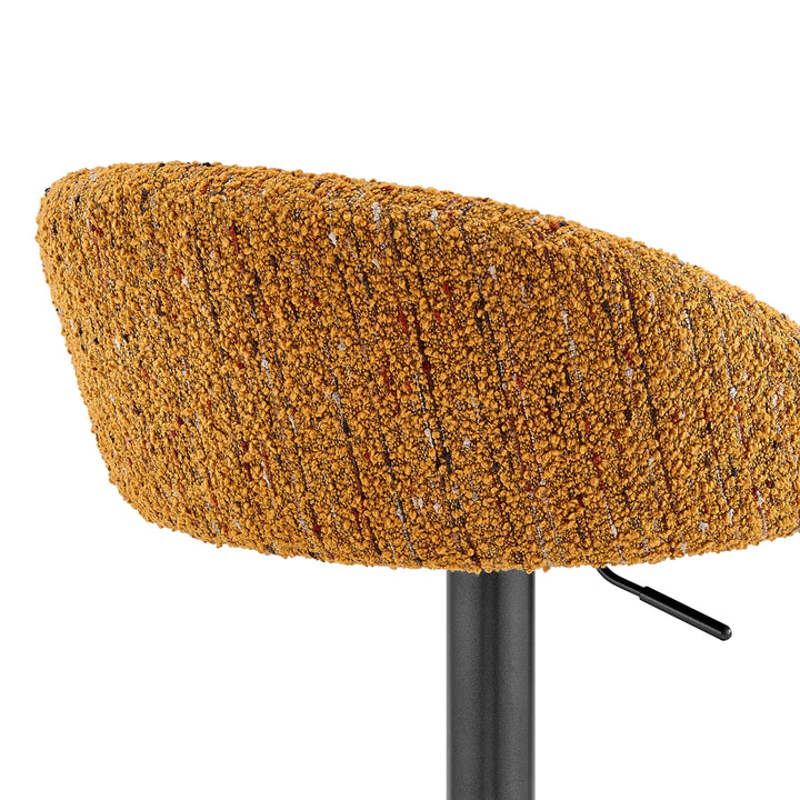 Jorrell Boucle Gaslift Swivel Bar Stool - Zenith Mustard - view 9