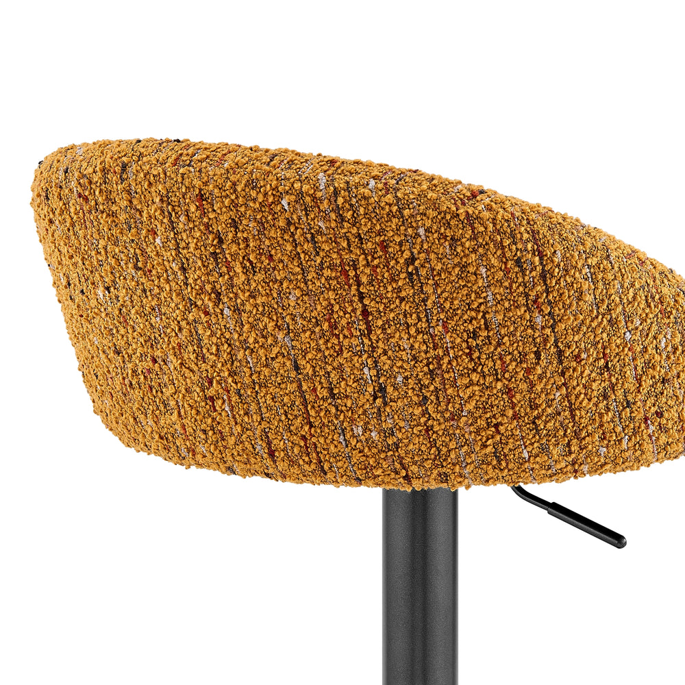 Jorrell Boucle Gaslift Swivel Bar Stool - Zenith Mustard - view 9