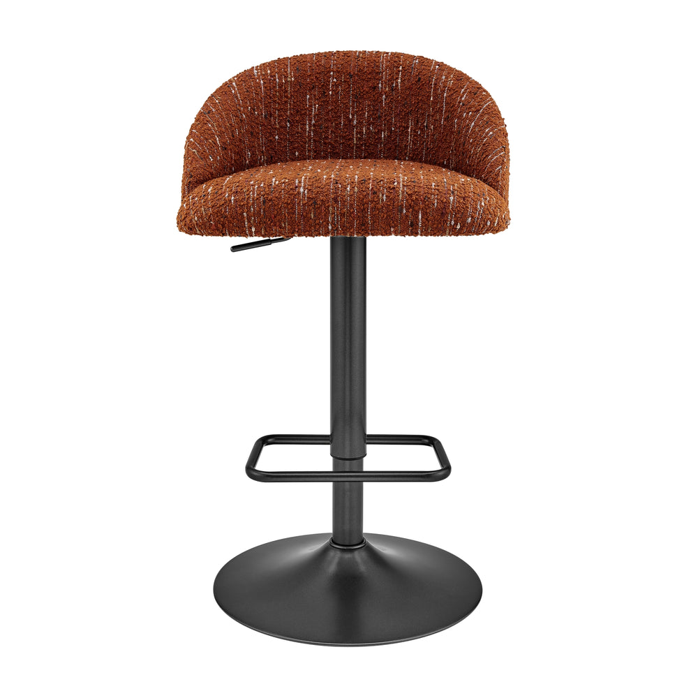 Jorrell Boucle Gaslift Swivel Bar Stool - Zenith Terracotta - view 4