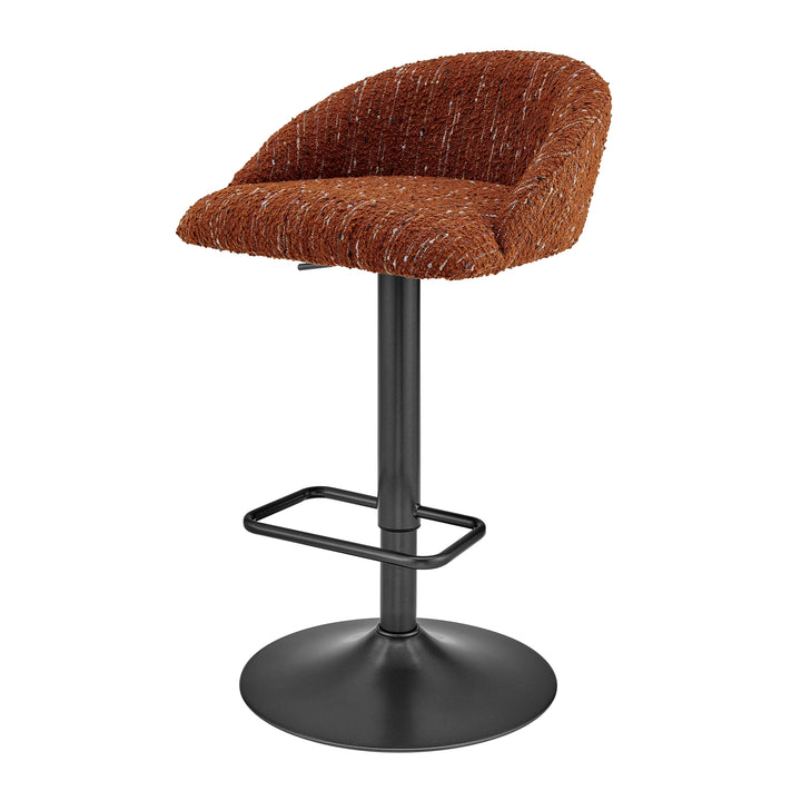 Jorrell Boucle Gaslift Swivel Bar Stool - Zenith Terracotta
