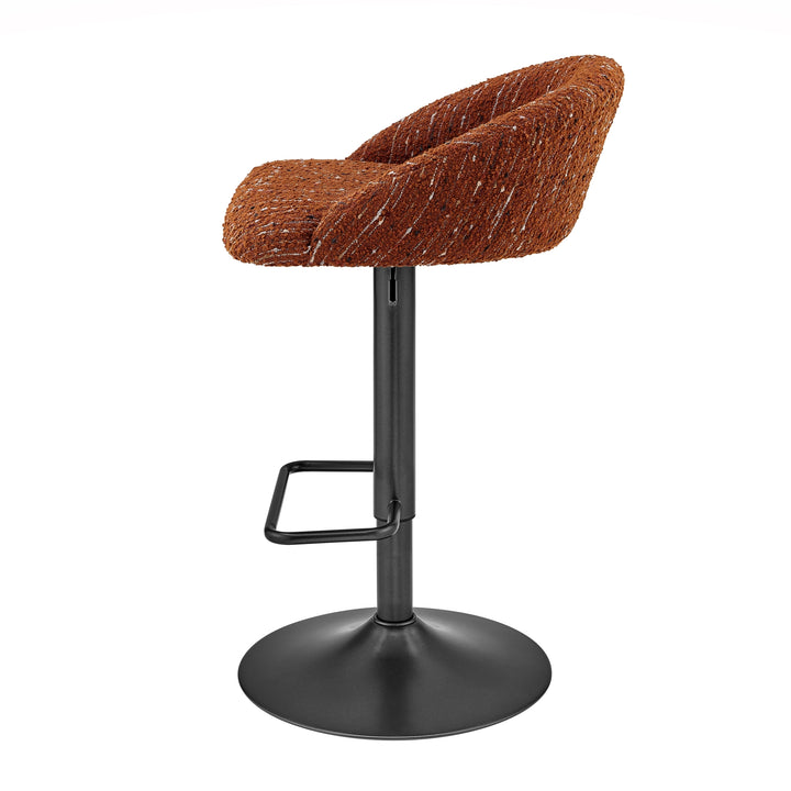 Jorrell Boucle Gaslift Swivel Bar Stool - Zenith Terracotta - view 5