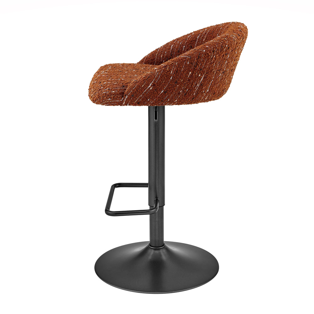 Jorrell Boucle Gaslift Swivel Bar Stool - Zenith Terracotta - view 5