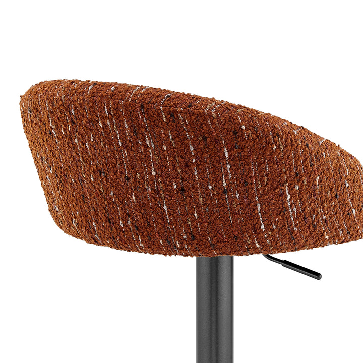 Jorrell Boucle Gaslift Swivel Bar Stool - Zenith Terracotta - view 9