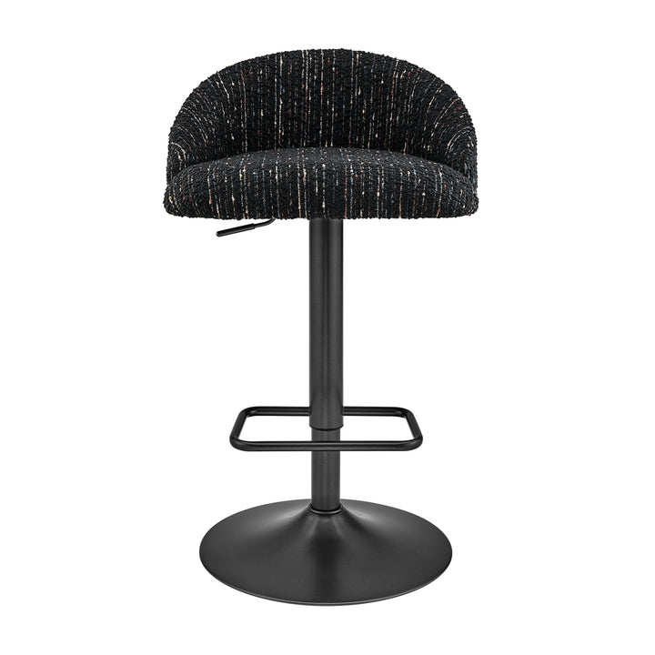 Jorrell Boucle Gaslift Swivel Bar Stool - Zenith Black - view 4