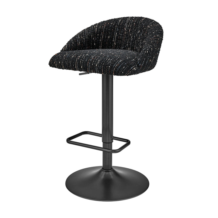 Jorrell Boucle Gaslift Swivel Bar Stool - Zenith Black