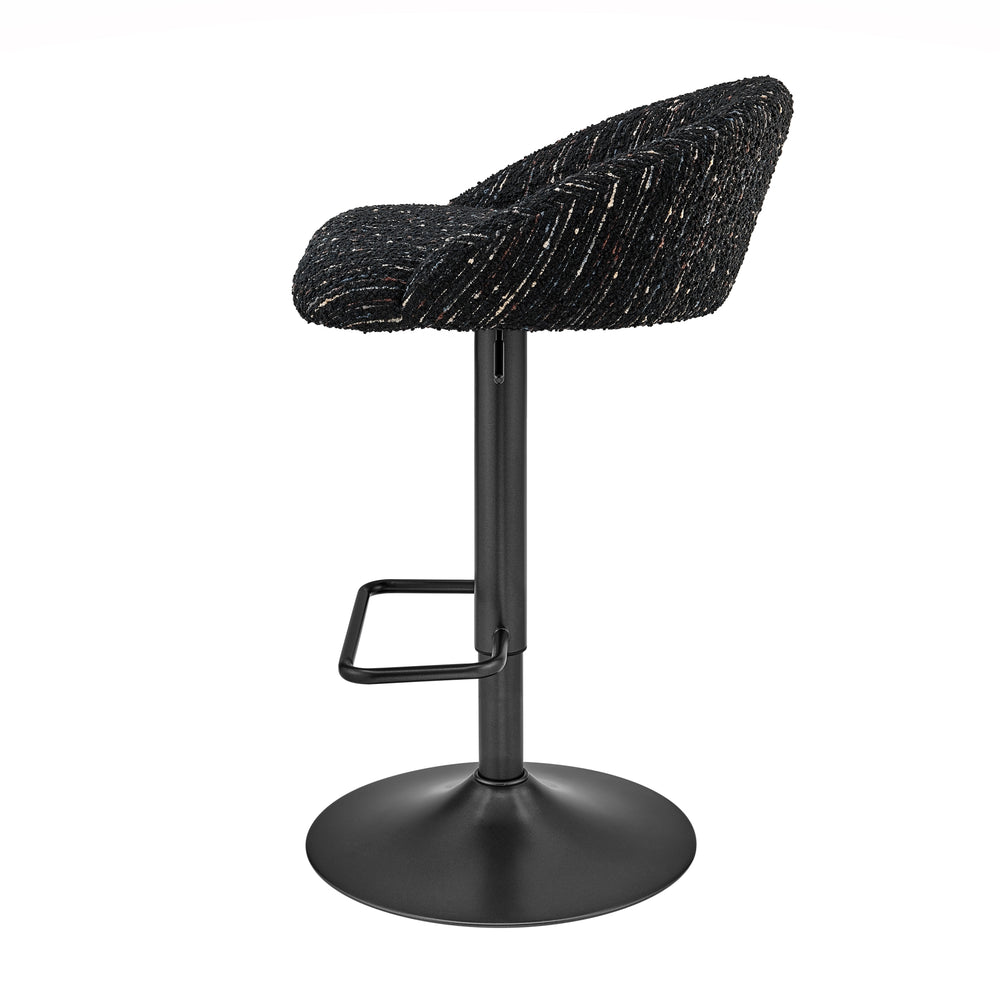 Jorrell Boucle Gaslift Swivel Bar Stool - Zenith Black - view 5