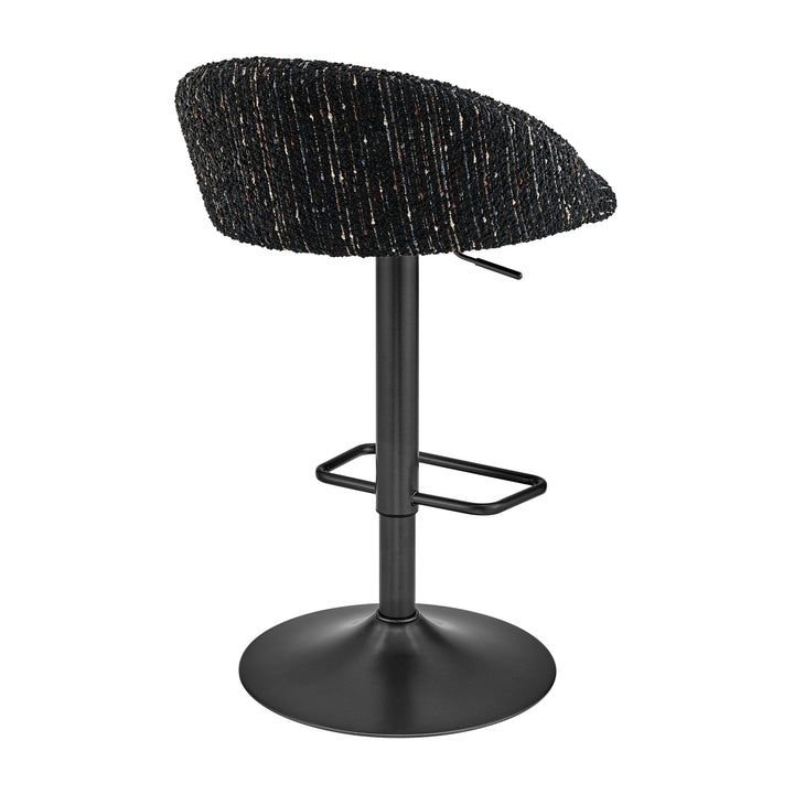Jorrell Boucle Gaslift Swivel Bar Stool - Zenith Black - view 7