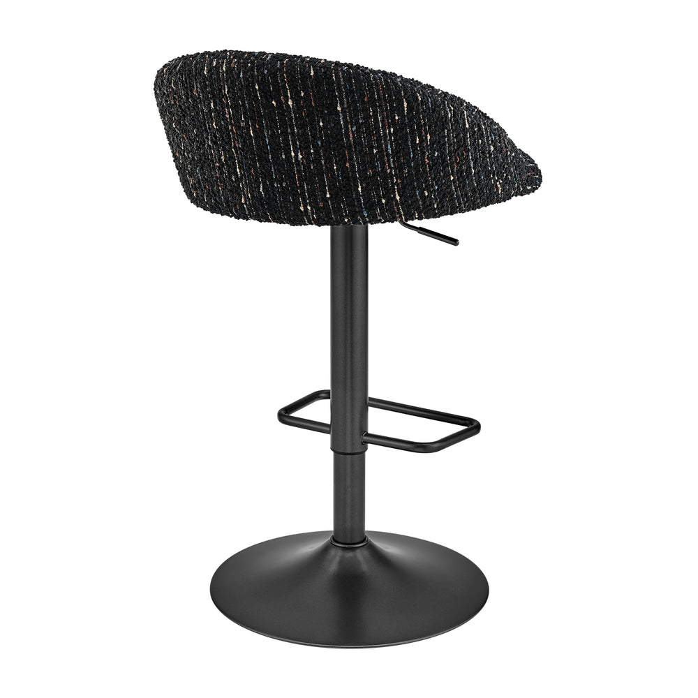 Jorrell Boucle Gaslift Swivel Bar Stool - Zenith Black - view 7