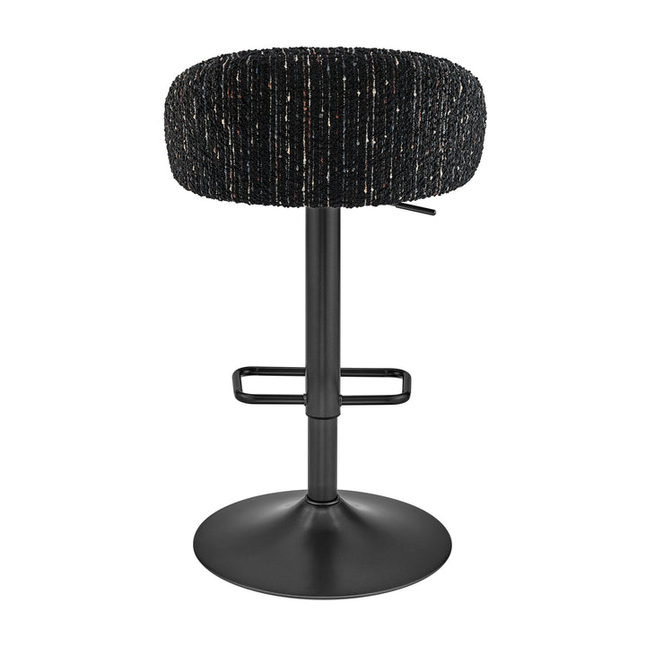 Jorrell Boucle Gaslift Swivel Bar Stool - Zenith Black - view 6