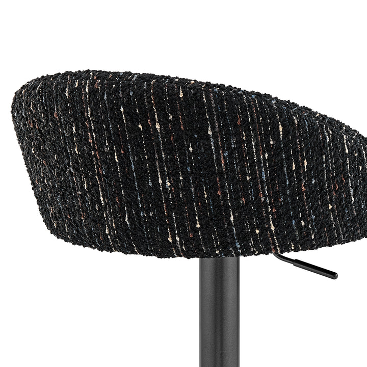 Jorrell Boucle Gaslift Swivel Bar Stool - Zenith Black - view 9