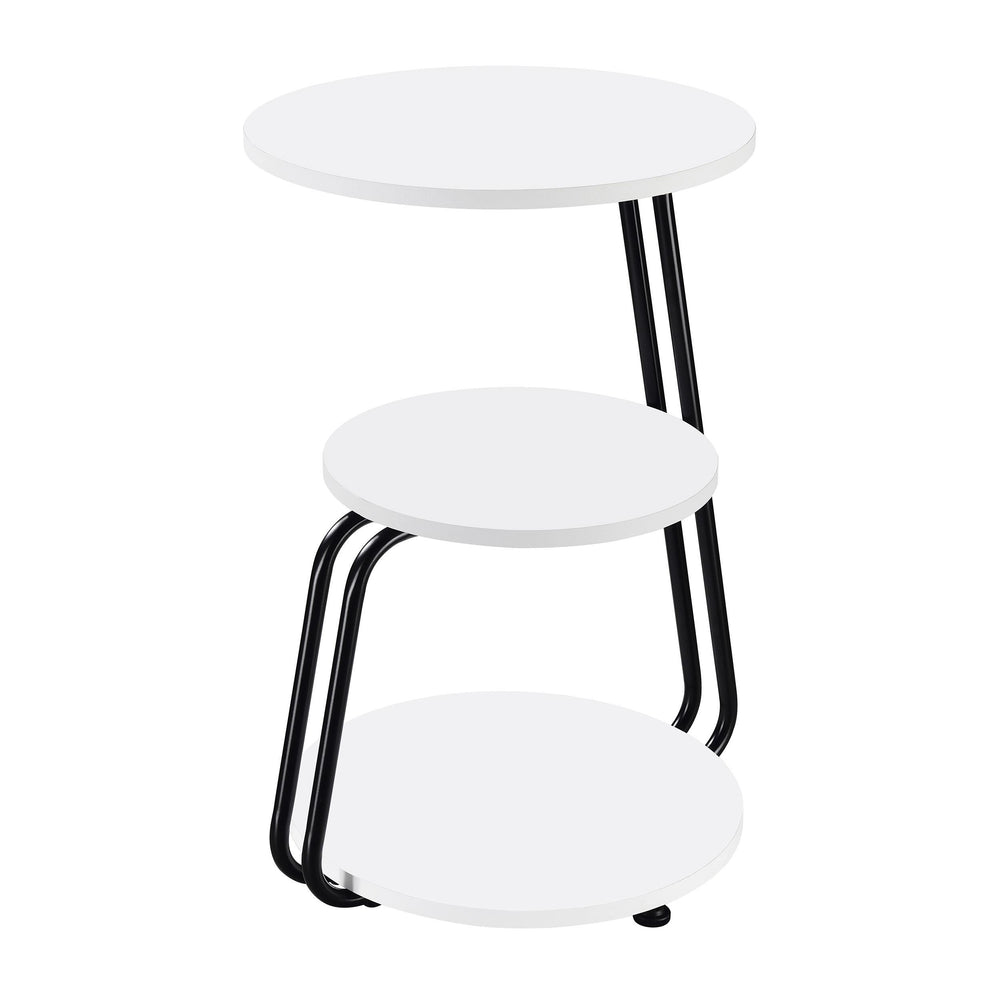 Coaster Furniture 930071 Hilly 3-tier Round Accent Side Table White and Black