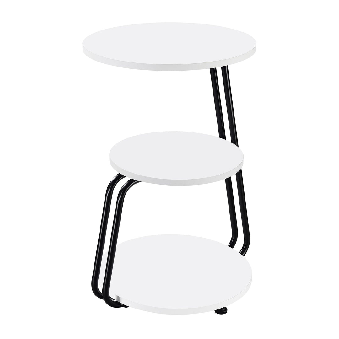 Coaster Furniture 930071 Hilly 3-tier Round Accent Side Table White and Black