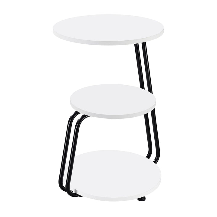 Coaster Furniture 930071 Hilly 3-tier Round Accent Side Table White and Black