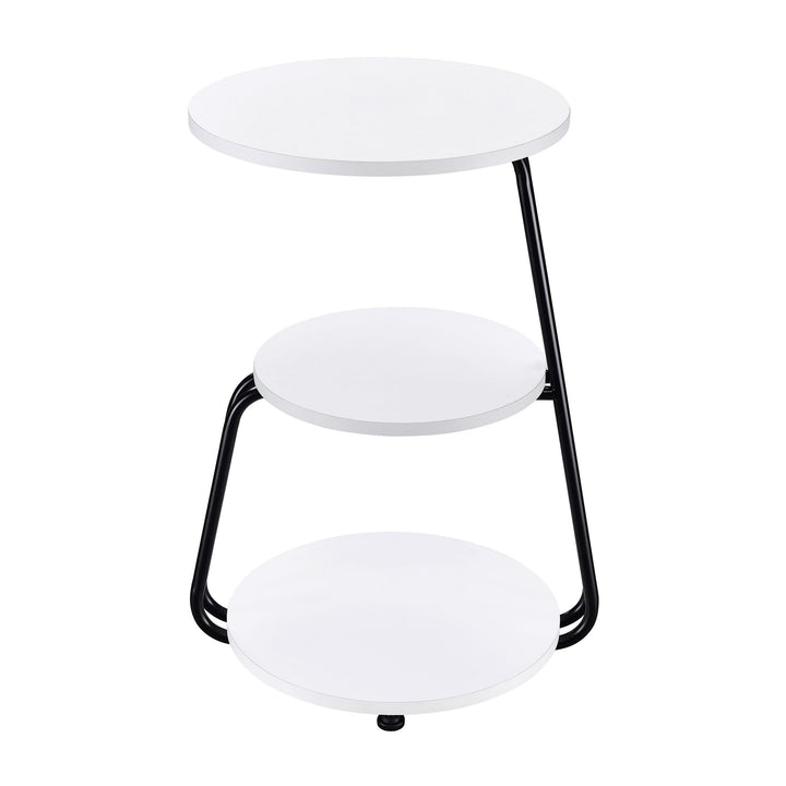 Coaster Furniture 930071 Hilly 3-tier Round Accent Side Table White and Black