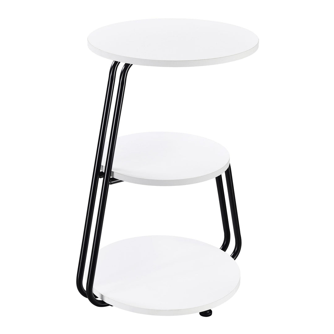 Coaster Furniture 930071 Hilly 3-tier Round Accent Side Table White and Black