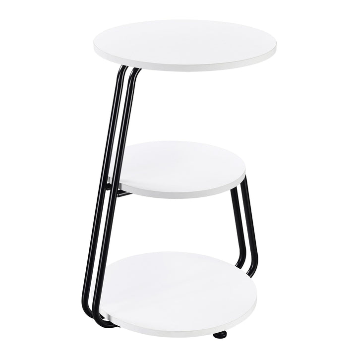 Coaster Furniture 930071 Hilly 3-tier Round Accent Side Table White and Black