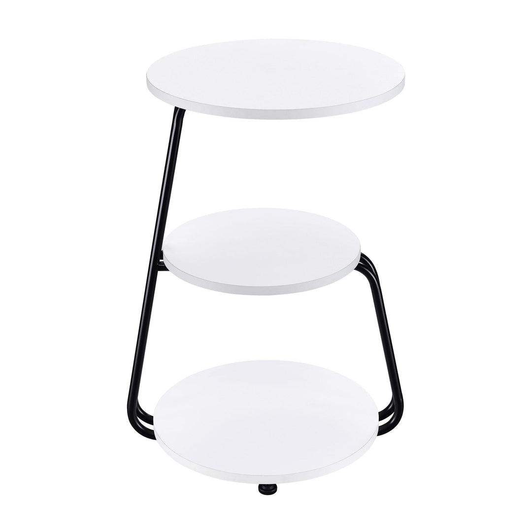 Coaster Furniture 930071 Hilly 3-tier Round Accent Side Table White and Black