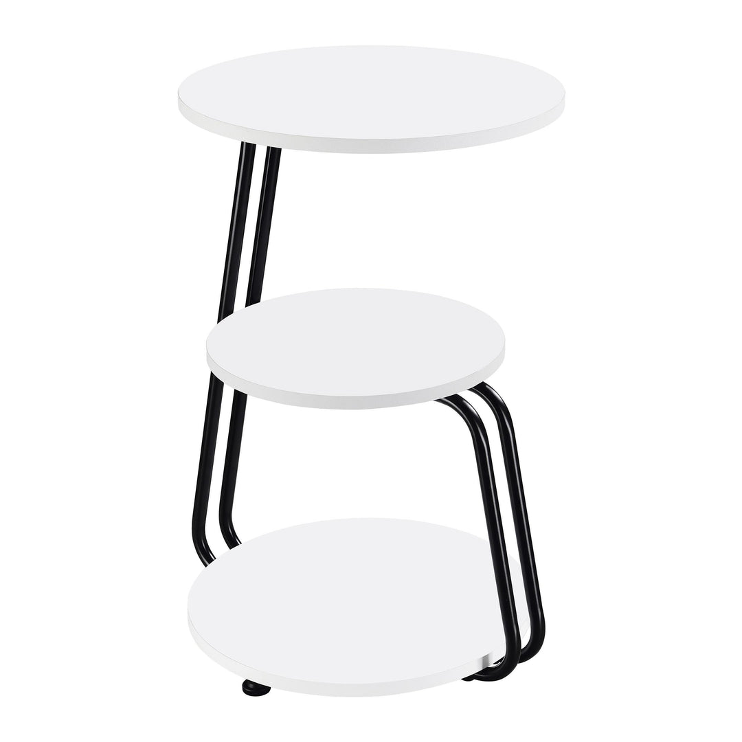 Coaster Furniture 930071 Hilly 3-tier Round Accent Side Table White and Black