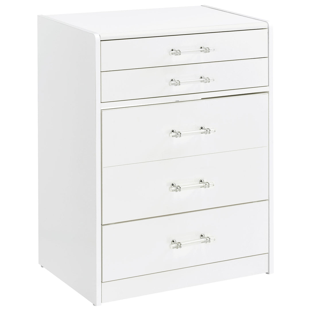 Coaster Furniture 930208 Danbury 3-drawer Makeup Vanity & Stool Set White High Gloss