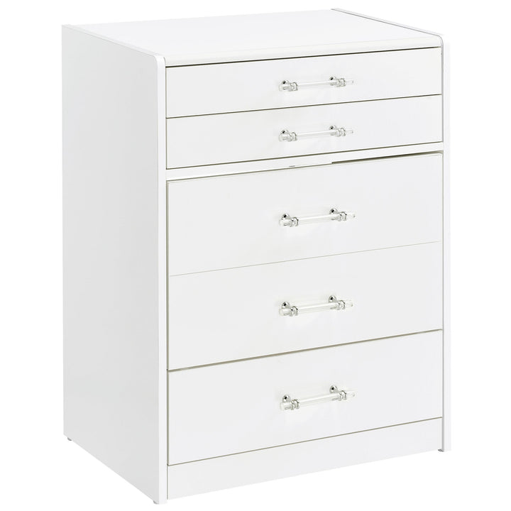 Coaster Furniture 930208 Danbury 3-drawer Makeup Vanity & Stool Set White High Gloss