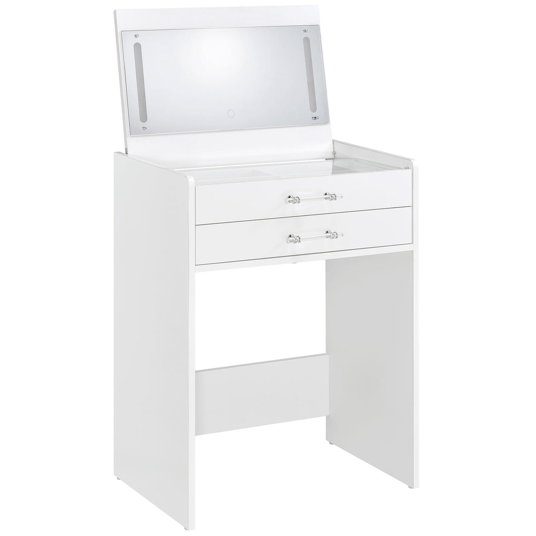 Coaster Furniture 930208 Danbury 3-drawer Makeup Vanity & Stool Set White High Gloss
