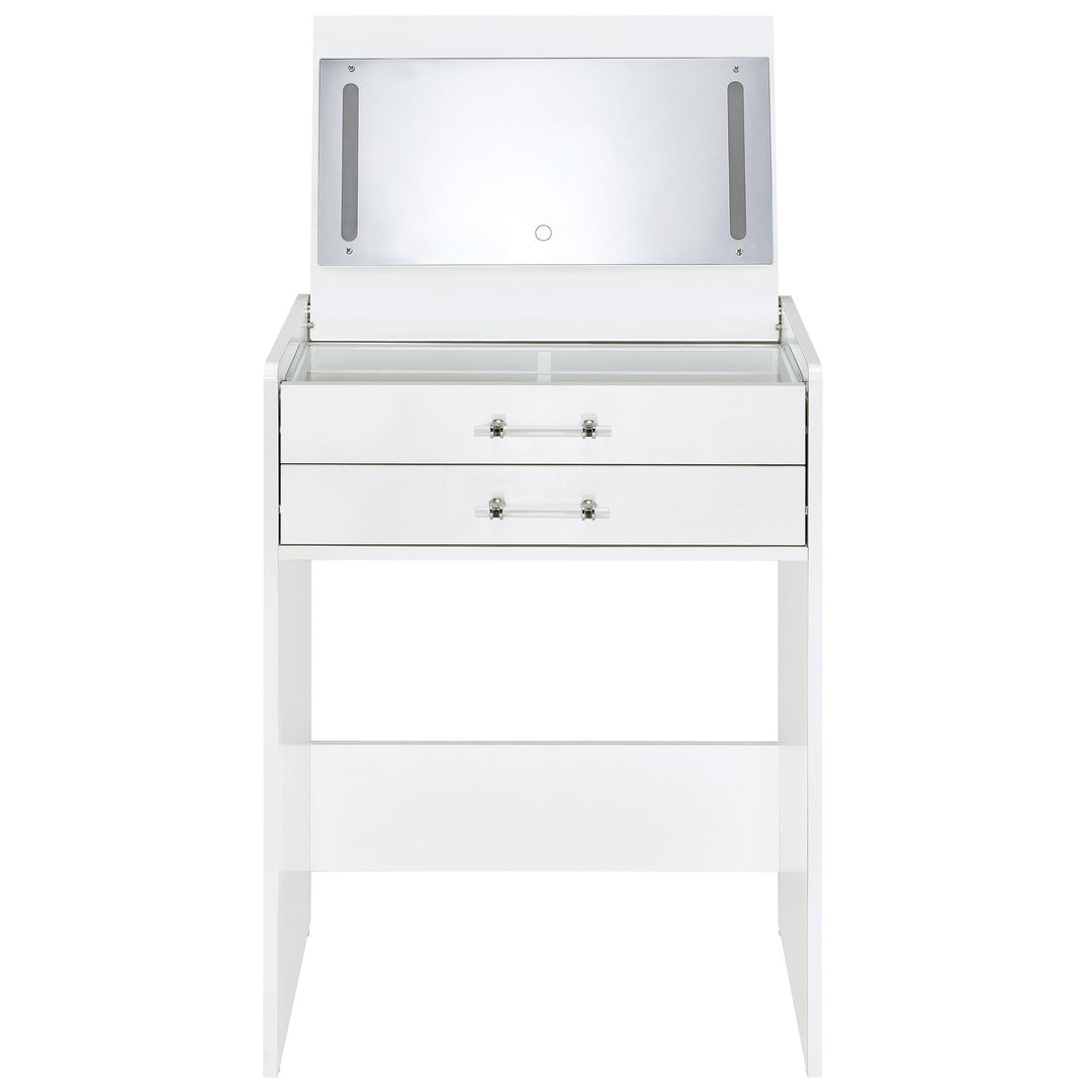 Coaster Furniture 930208 Danbury 3-drawer Makeup Vanity & Stool Set White High Gloss