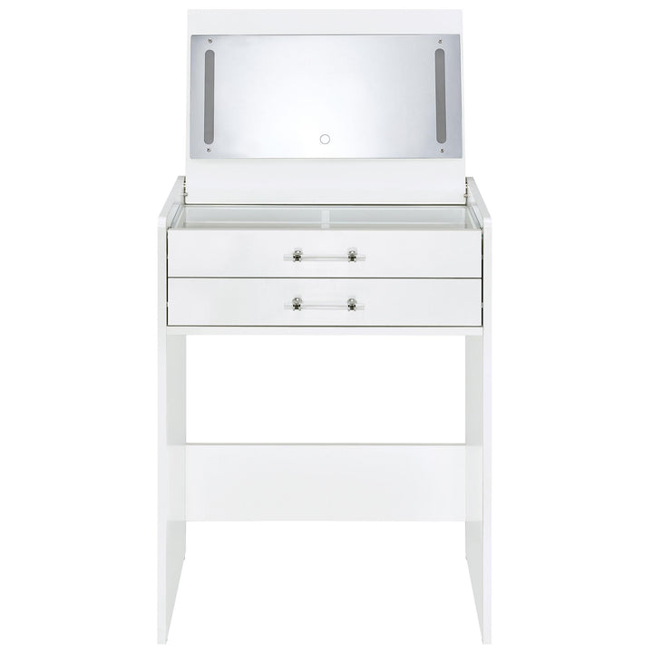Coaster Furniture 930208 Danbury 3-drawer Makeup Vanity & Stool Set White High Gloss