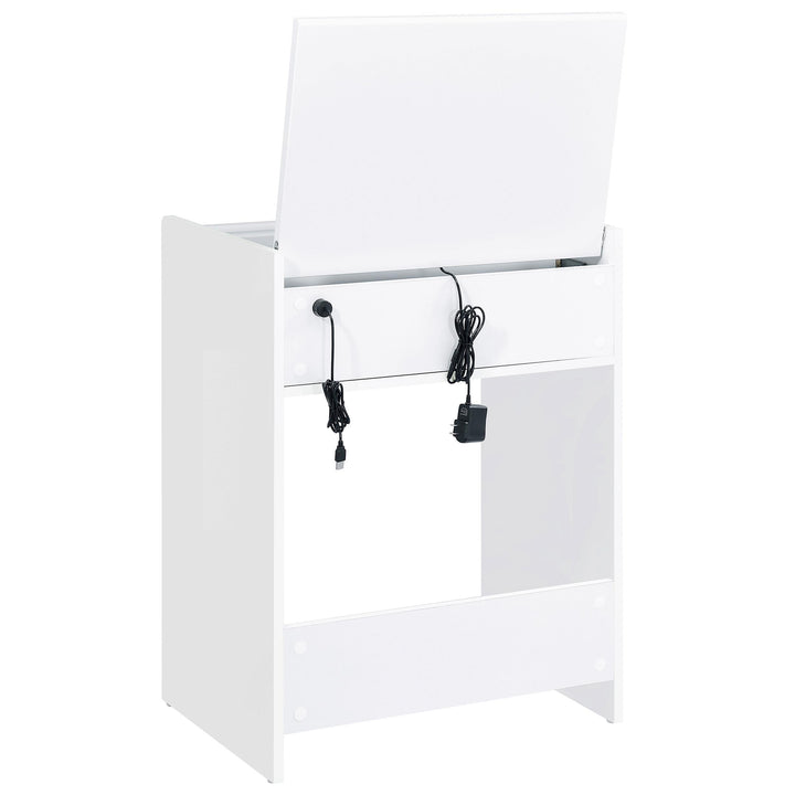 Coaster Furniture 930208 Danbury 3-drawer Makeup Vanity & Stool Set White High Gloss