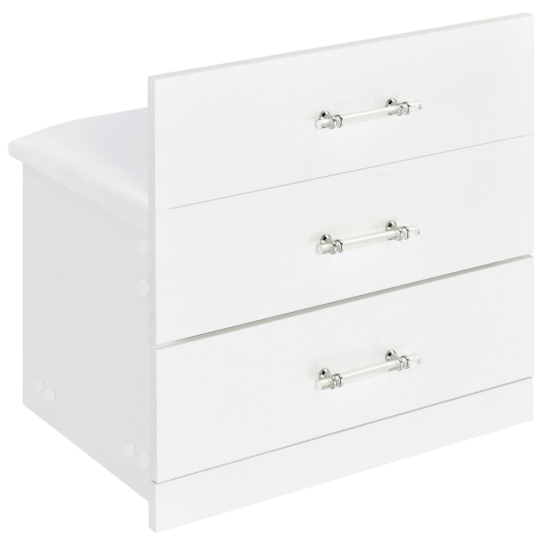 Coaster Furniture 930208 Danbury 3-drawer Makeup Vanity & Stool Set White High Gloss