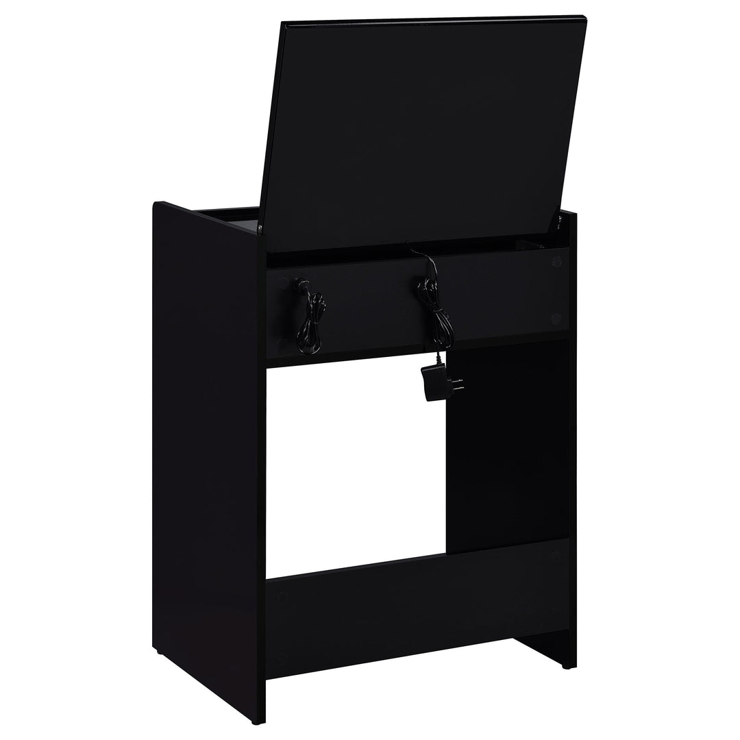 Coaster Furniture 930209 Danbury 3-drawer Makeup Vanity & Stool Set Black High Gloss