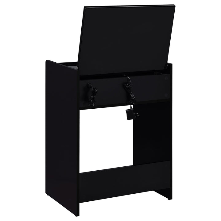 Coaster Furniture 930209 Danbury 3-drawer Makeup Vanity & Stool Set Black High Gloss