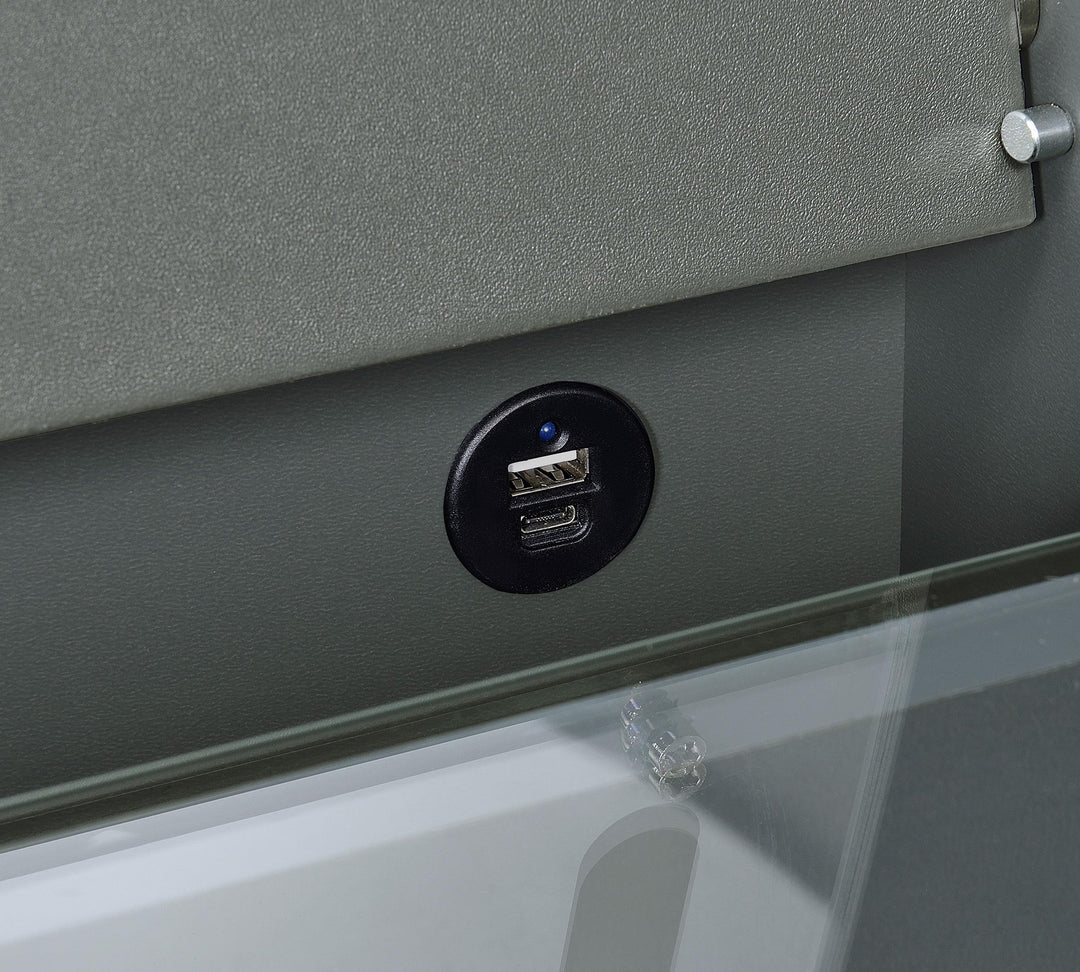 Coaster Furniture 930210 Danbury 3-drawer Makeup Vanity & Stool Set Grey High Gloss