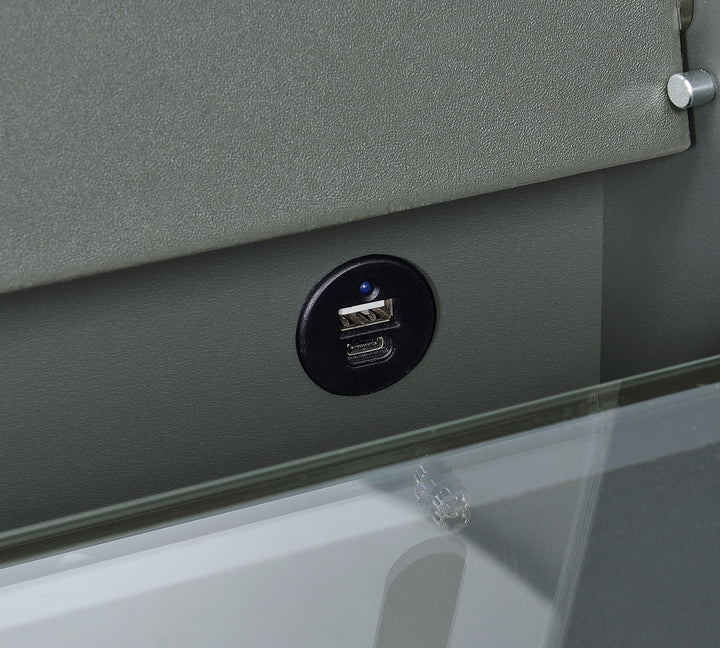 Coaster Furniture 930210 Danbury 3-drawer Makeup Vanity & Stool Set Grey High Gloss