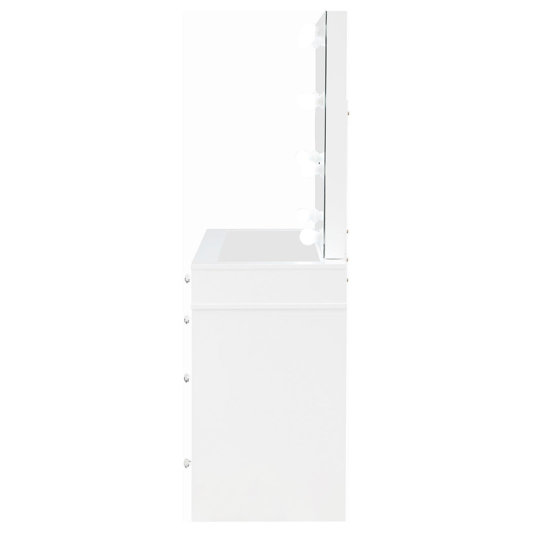 Coaster Furniture 930245 Regina Makeup Vanity Table Set with Lighting White