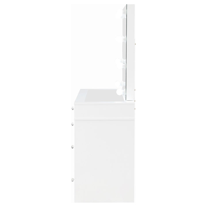 Coaster Furniture 930245 Regina Makeup Vanity Table Set with Lighting White