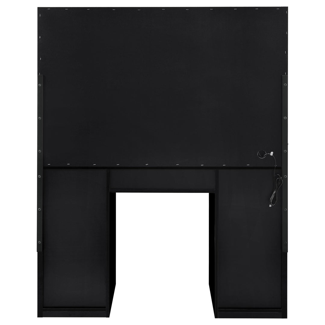 Coaster Furniture 931144 Acena 7-drawer Vanity Set with Lighting Black High Gloss