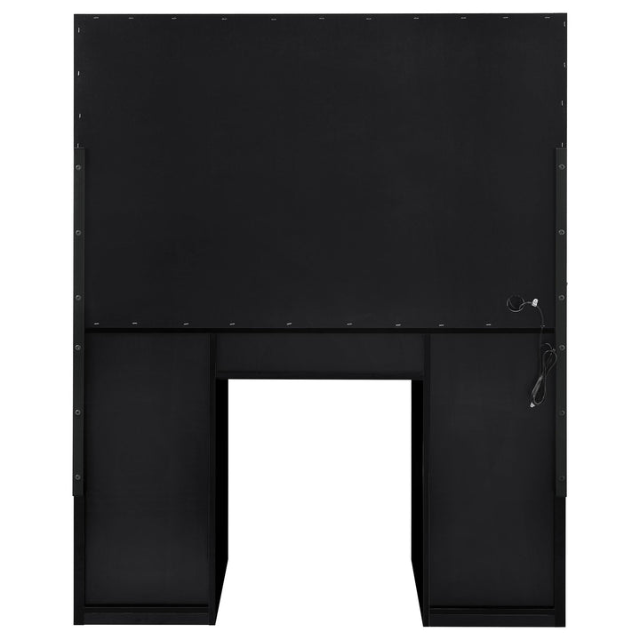 Coaster Furniture 931144 Acena 7-drawer Vanity Set with Lighting Black High Gloss