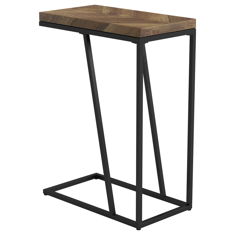 Coaster Furniture 931147 Sergio Engineered Wood C-Shaped Side Table Rustic Tobacco