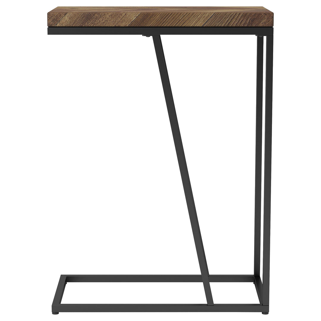 Coaster Furniture 931147 Sergio Engineered Wood C-Shaped Side Table Rustic Tobacco