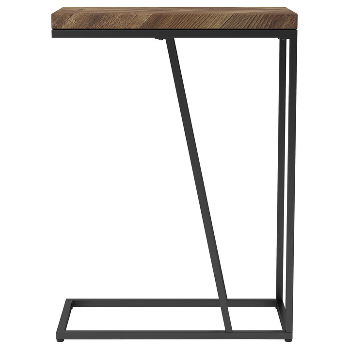 Coaster Furniture 931147 Sergio Engineered Wood C-Shaped Side Table Rustic Tobacco