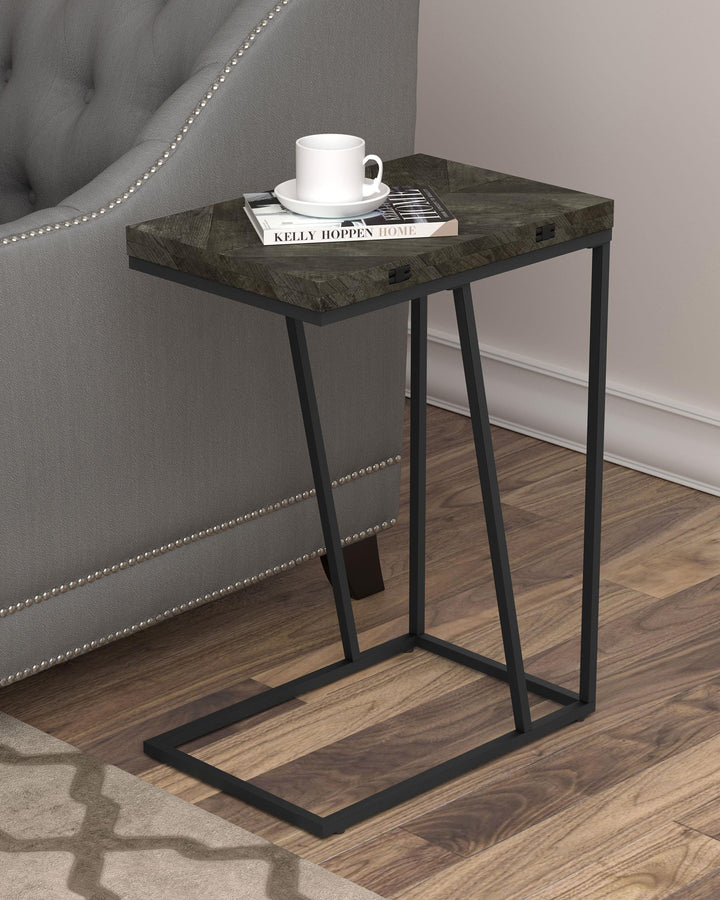 Coaster Furniture 931156 Carly Expandable Engineered Wood C-Shaped Side Table Grey
