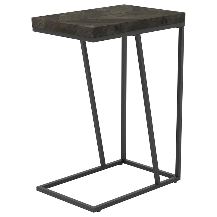 Coaster Furniture 931156 Carly Expandable Engineered Wood C-Shaped Side Table Grey