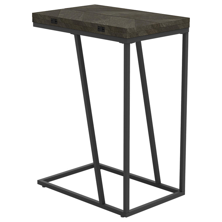 Coaster Furniture 931156 Carly Expandable Engineered Wood C-Shaped Side Table Grey