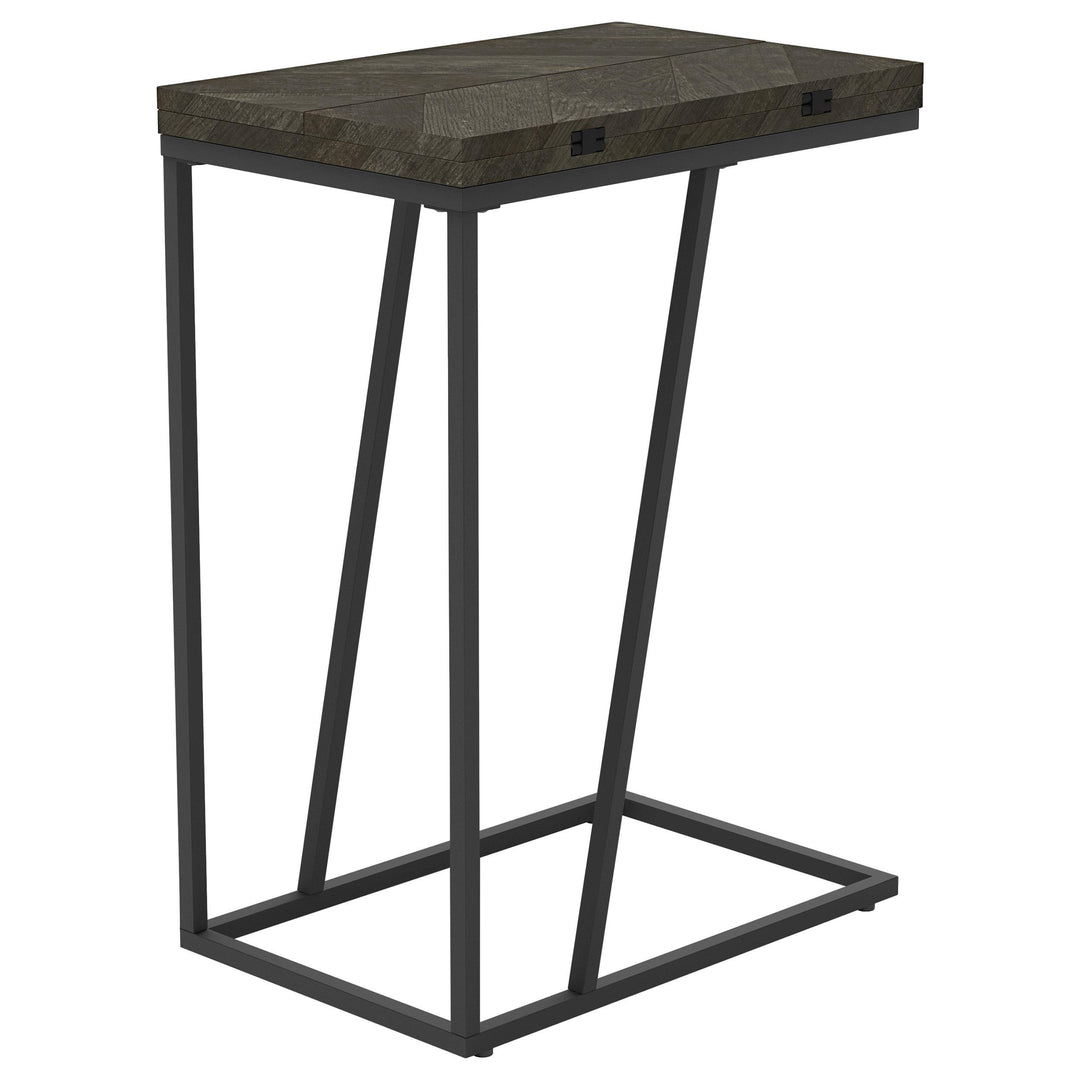 Coaster Furniture 931156 Carly Expandable Engineered Wood C-Shaped Side Table Grey