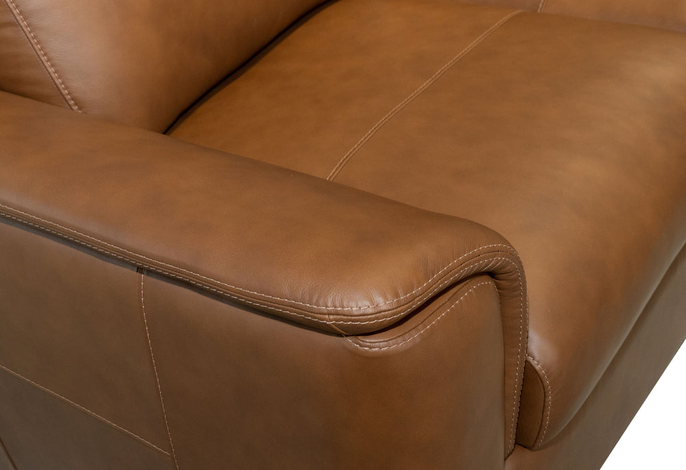 Henry Leather Loveseat in Caramel