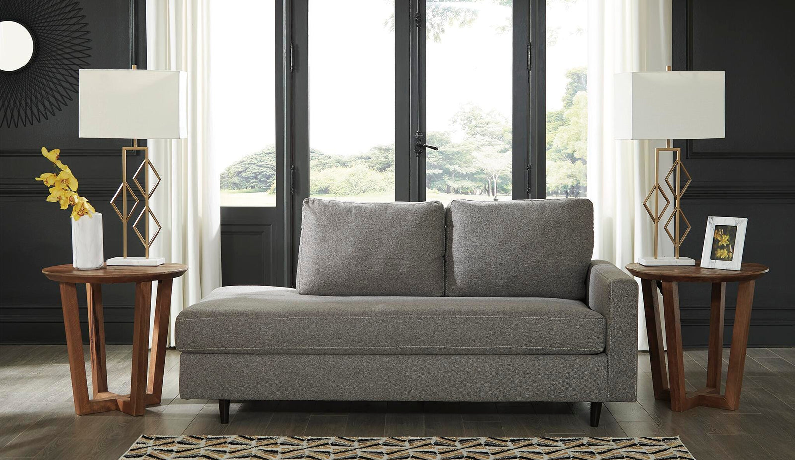 Lyman Right-Arm Facing Corner Chaise - Dark Gray (2)