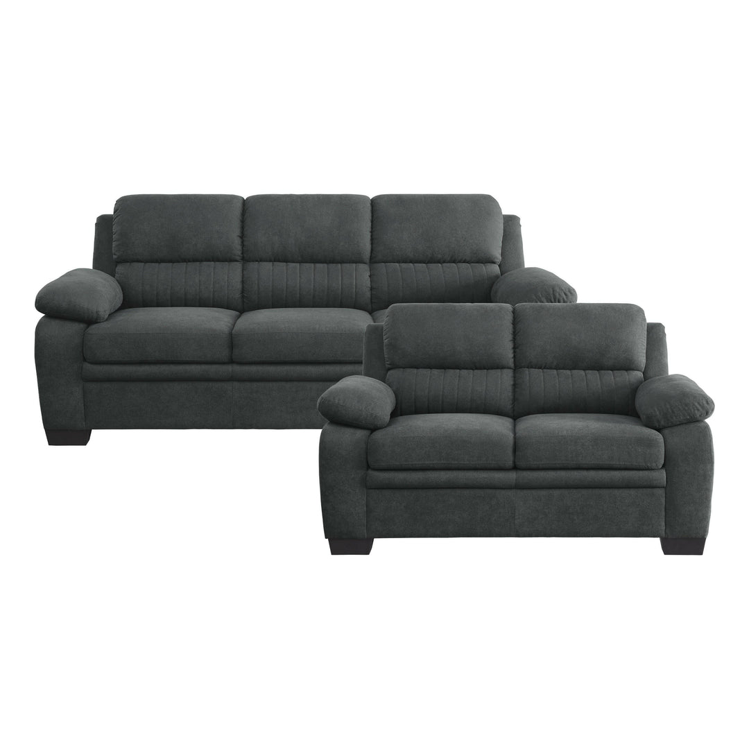 Holleman Modern Sofa and Loveseat - Dark Gray