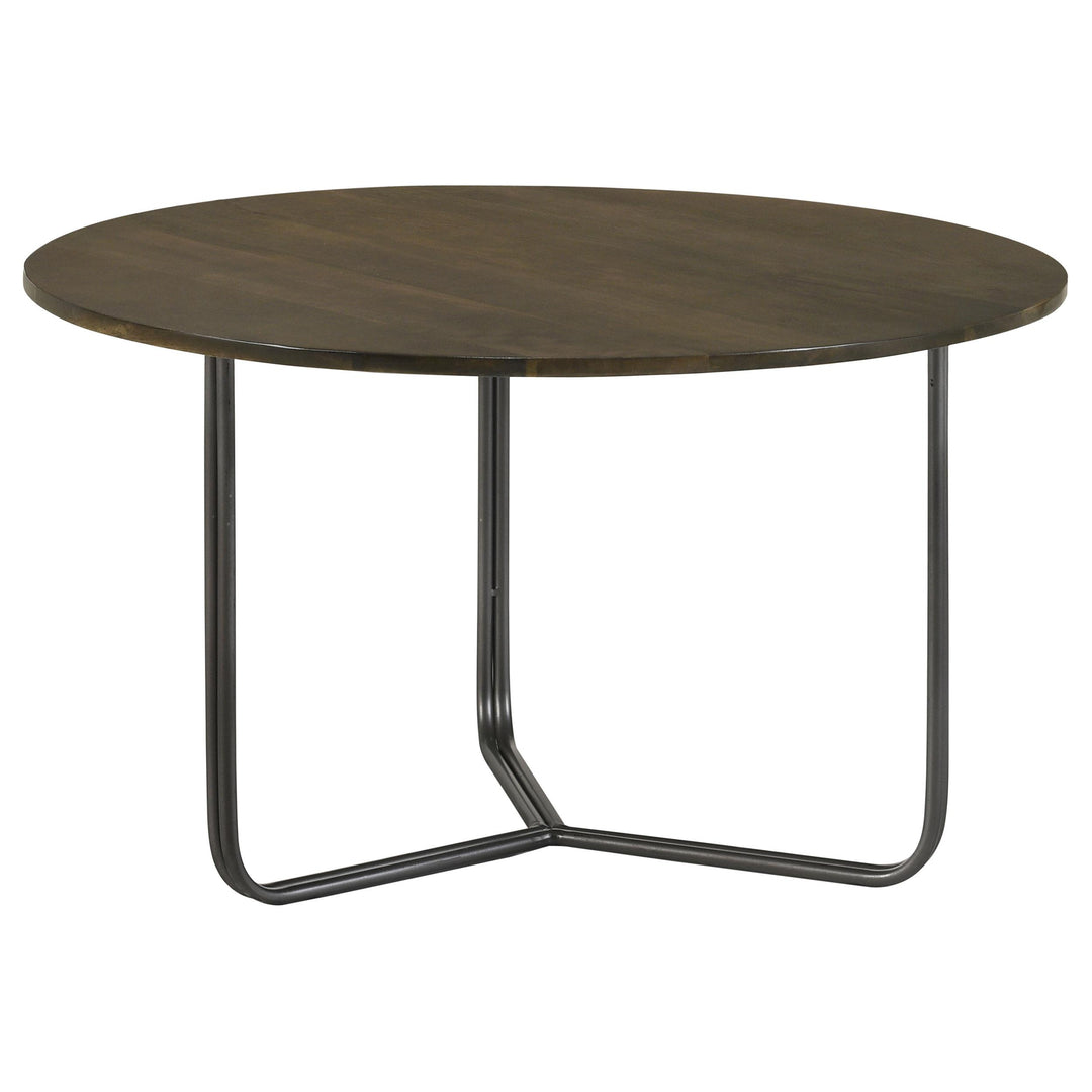 Coaster Furniture 935995 Yaritza Round Mango Wood Coffee Table Natural and Gunmetal