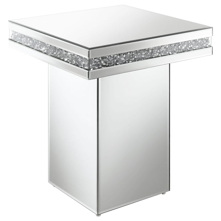 Coaster Furniture 936137 Elora Square Mirrored Accent Side Table Silver